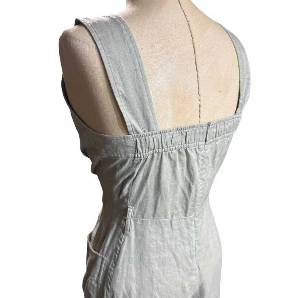 Everlane 4 Flax Linen Wide Leg Jumpsuit Pastel Mint Summer Minimalist Granola